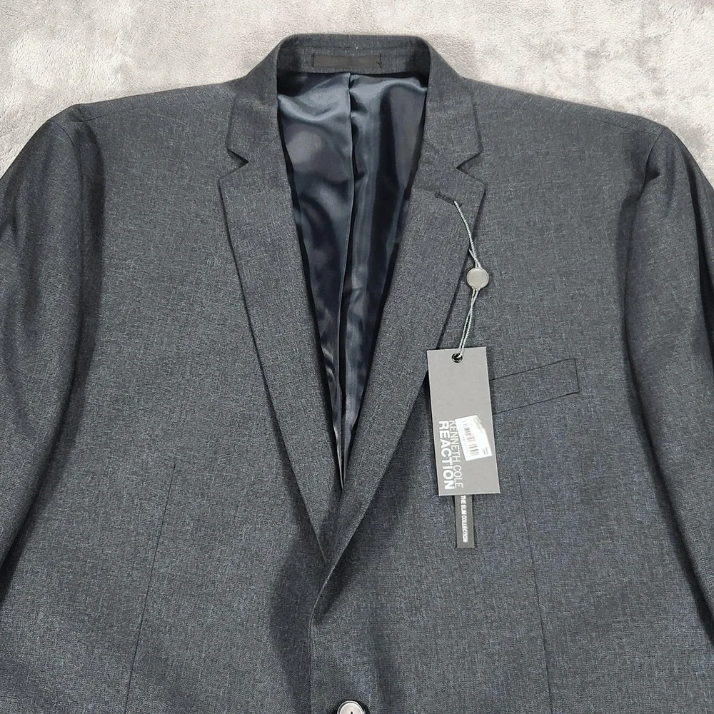 Kenneth Cole Reaction Sportcoat Mens 48R Blue Two Button Notch‎ Lapel 10-768051